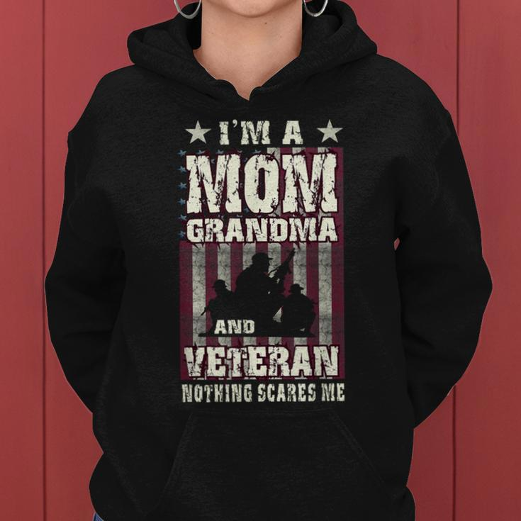 I'm Mom Grandma & Veteran Flag Soldiers Vintage Women Hoodie
