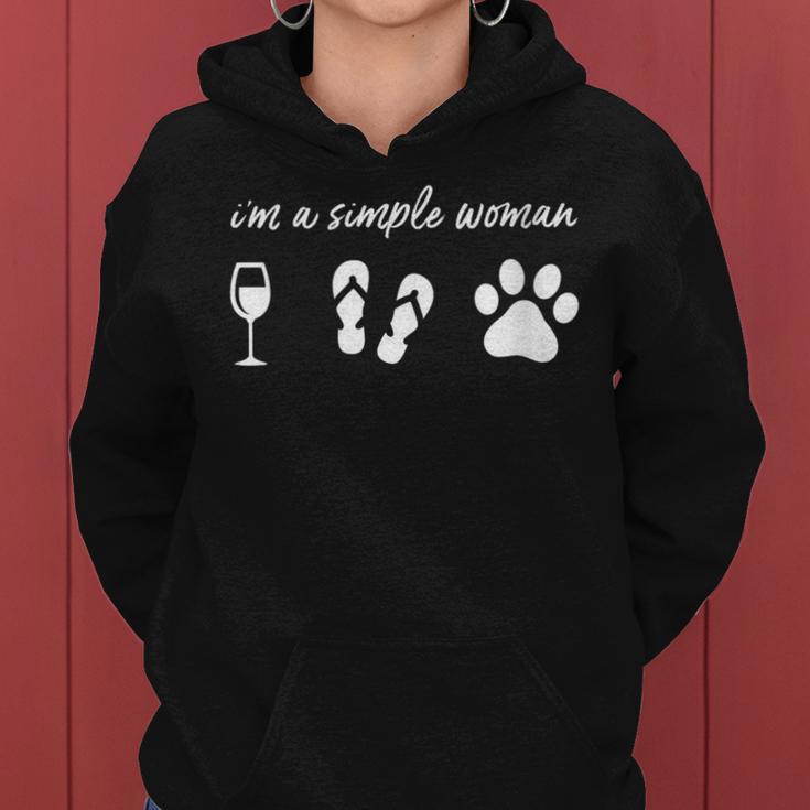 I'm A Simple Woman Wine Flip Flops Dog Paw Cute Women Hoodie