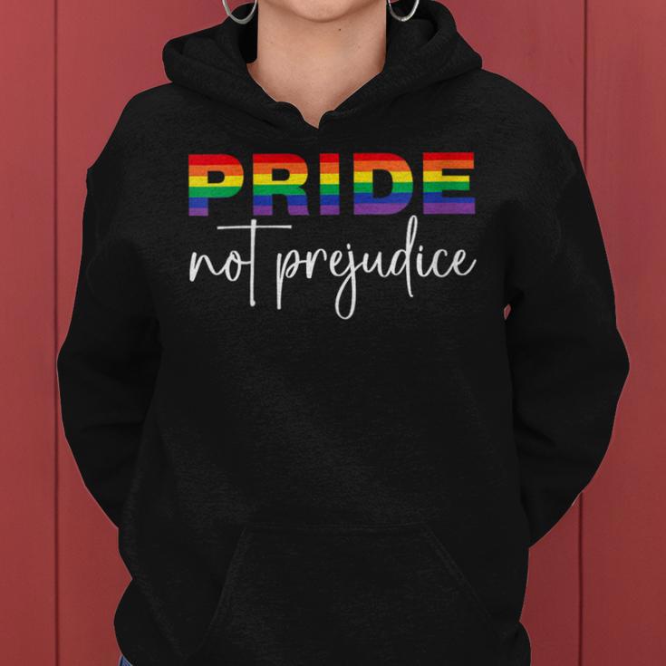 Inspirational Gay Pride Lgbt Quotes Pride Not Prejudice Women Hoodie