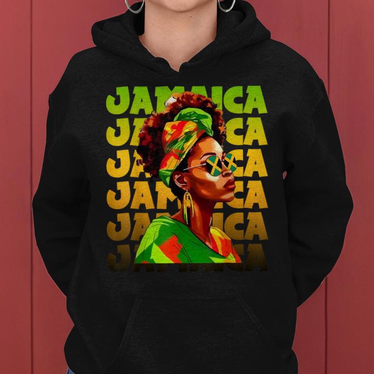 Jamaican Black Woman Melanin Jamaican Girl Afro Hair Pride Women Hoodie