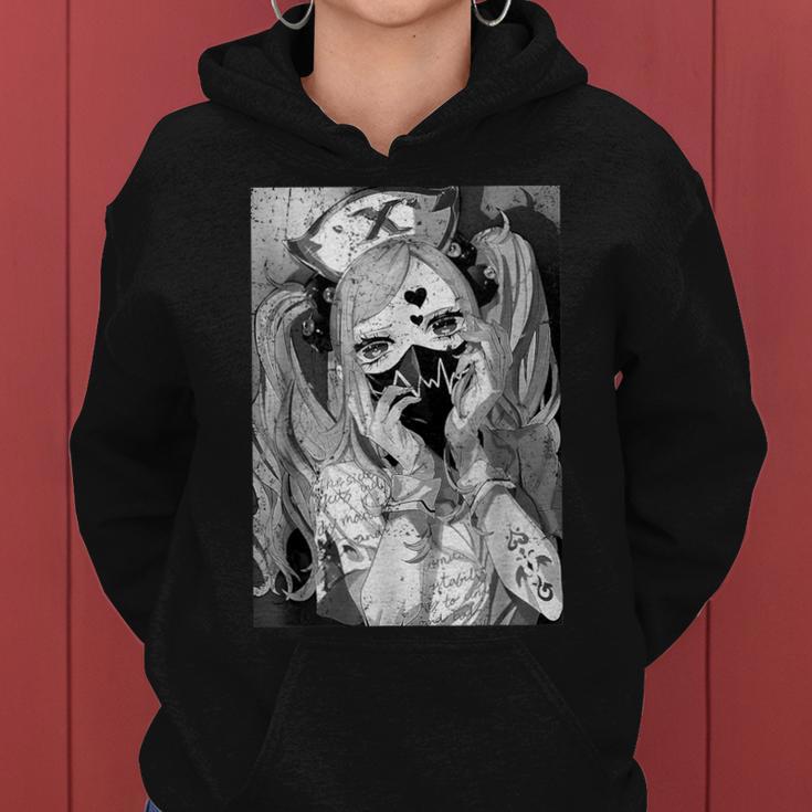 Japanese Anime Horror Sad Girl Soft Grunge Aethestic Waifu Women Hoodie