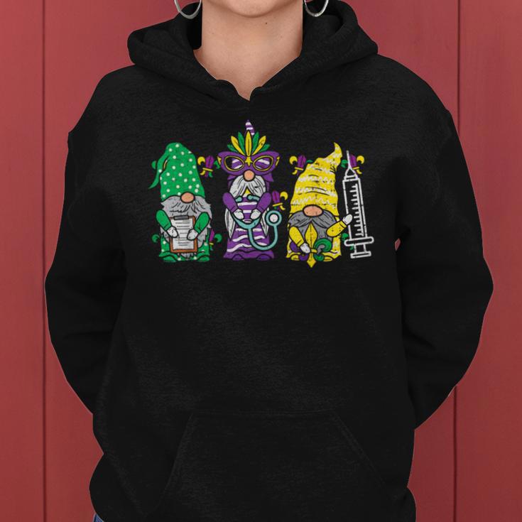 Jester Gnomes Nurse Mardi Gras Rn Icu Nicu Er Scrub Women Hoodie