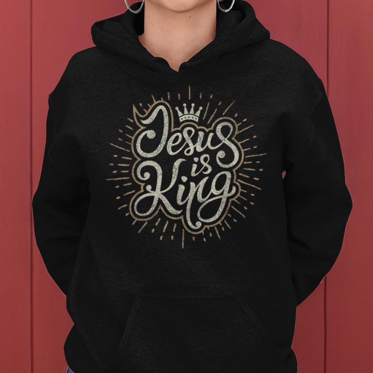 Jesus Is King Bible Faith Graphic Christian Women Hoodie