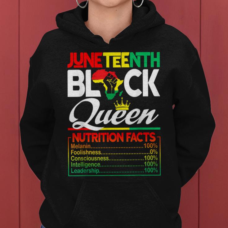 Junenth Black Queen Nutritional Facts Freedom Day Women Hoodie