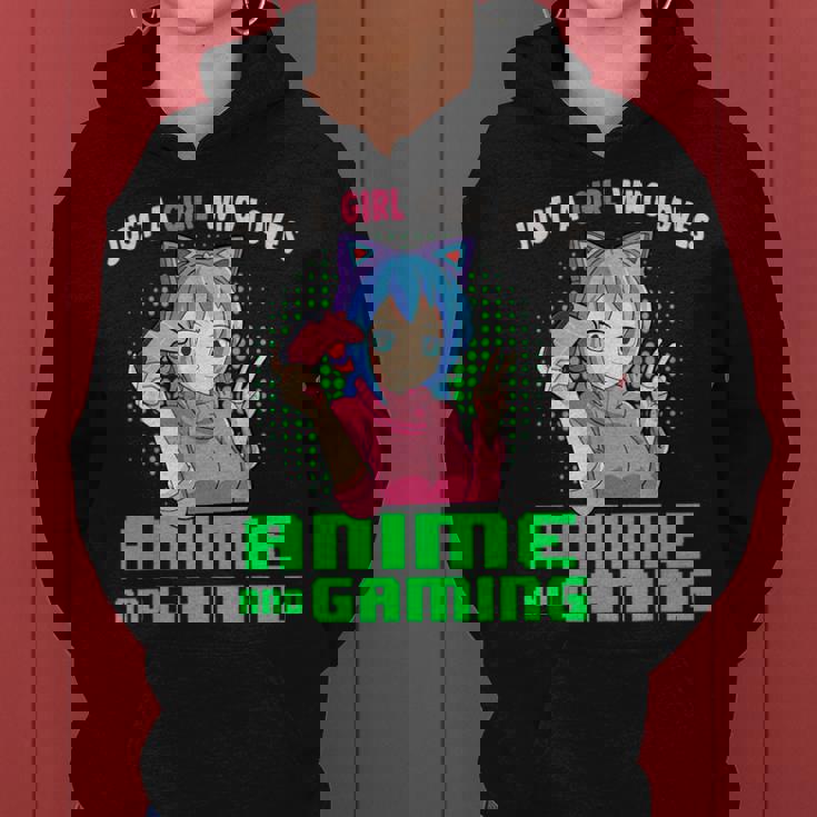 Just A Girl Who Loves Anime And Gaming Gamer Girl Women Hoodie