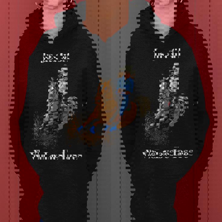 Just A Girl Who Loves Horses Equitación Occidental Sudadera con capucha para mujer