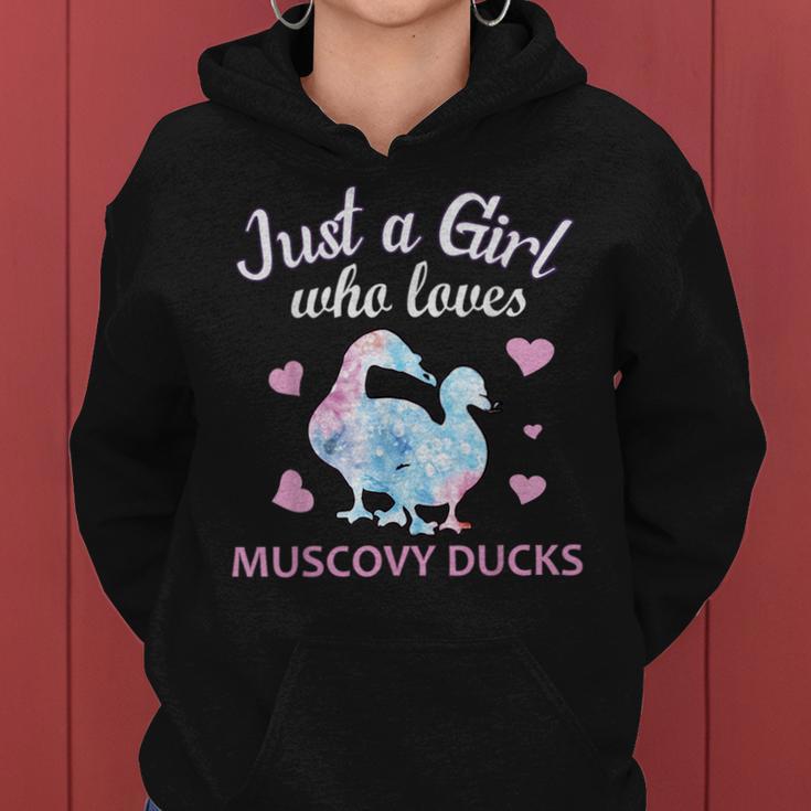 Just A Girl Who Loves Muscovy Duck Cute Duck Owner Women Hoodie