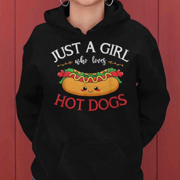 Kawaii Hotdog Lover Just A Girl Who Loves Hot Dogs Women Hoodie