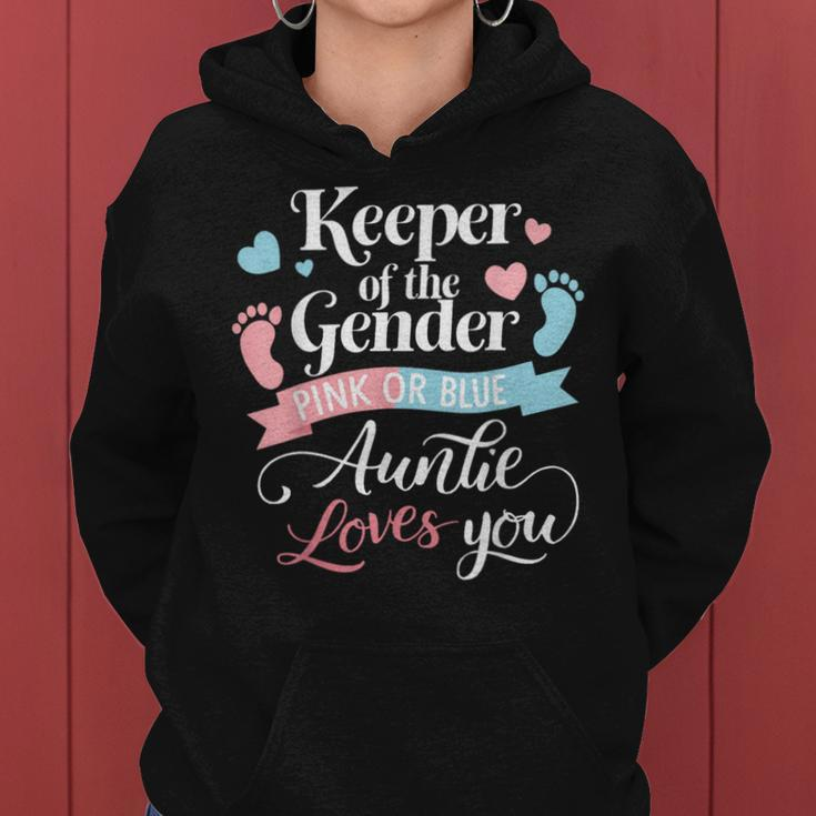Keeper Of The Gender Loves Aunt You Auntie Baby Announcement Women Hoodie