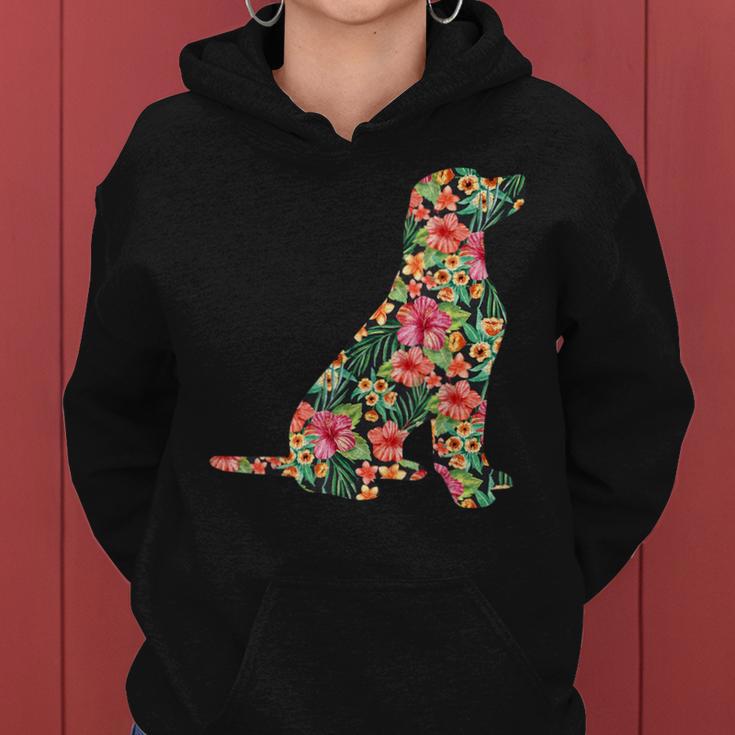 Labrador Flower Dog Silhouette Floral Men Women Hoodie