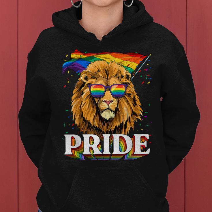 Lgbt Lion Gay Pride Lgbtq Rainbow Flag Sunglasses Women Hoodie