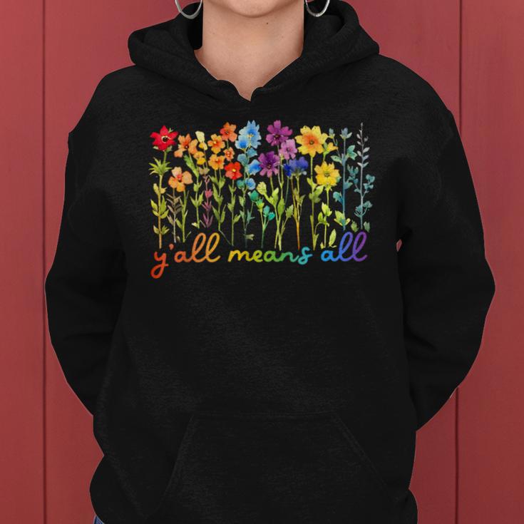 Lgbtq Diversity Y'all Pride Means All Flower Women Hoodie