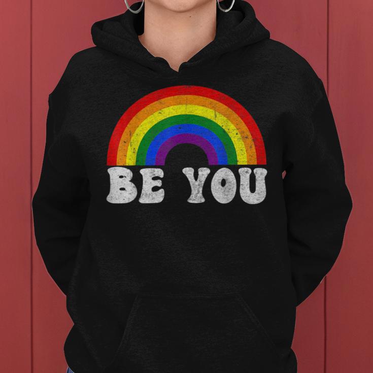 Lgbtq Be You Gay Pride Lgbt Ally Rainbow Flag Transgender Women Hoodie