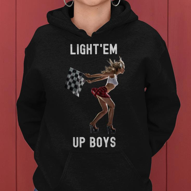 Light'em Up Boys Drag Racing Hot Girl Car Graphic Women Hoodie