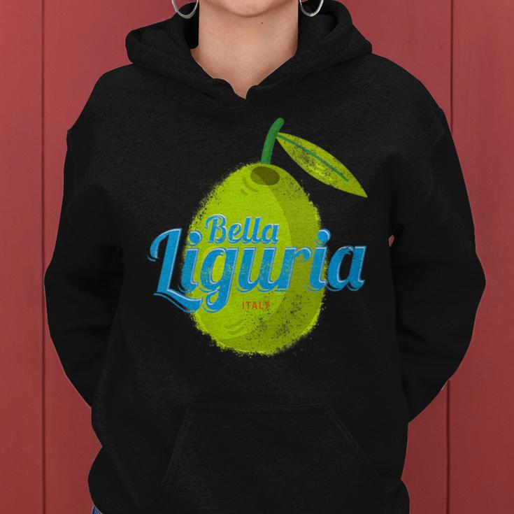 Liguria Retro Olive Italy Vintage Souvenir Women Hoodie