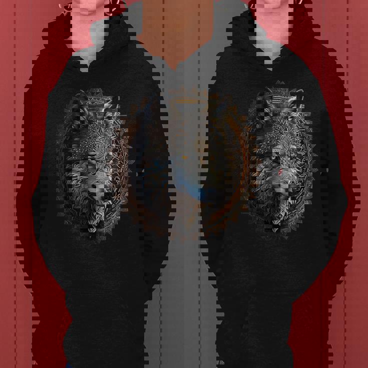 Lobo Mandala Amantes Animales Arte Animal Lobo Sudadera con