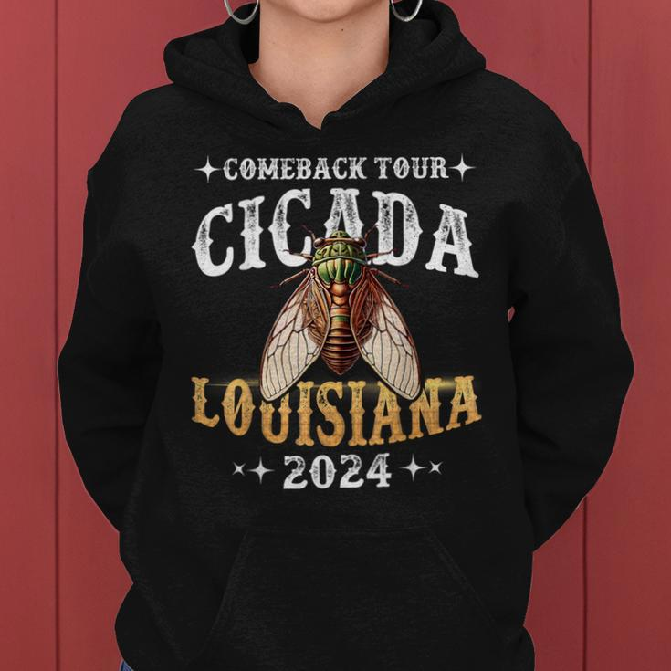 Louisiana 2024 Cicada Comeback Tour Vintage Bug & Women Women Hoodie