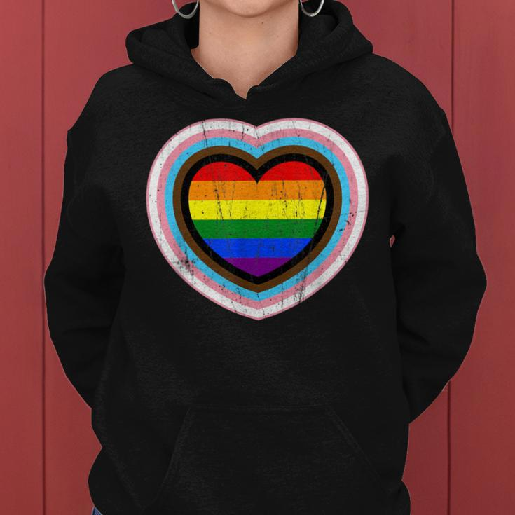 Love Is Love Gay Pride Progress Pride Rainbow Heart Lgbtq Women Hoodie