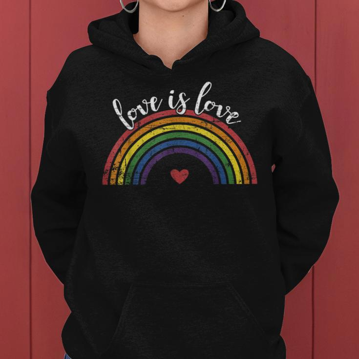 Love With Rainbow Flag For Lgbt Pride Month Women Hoodie