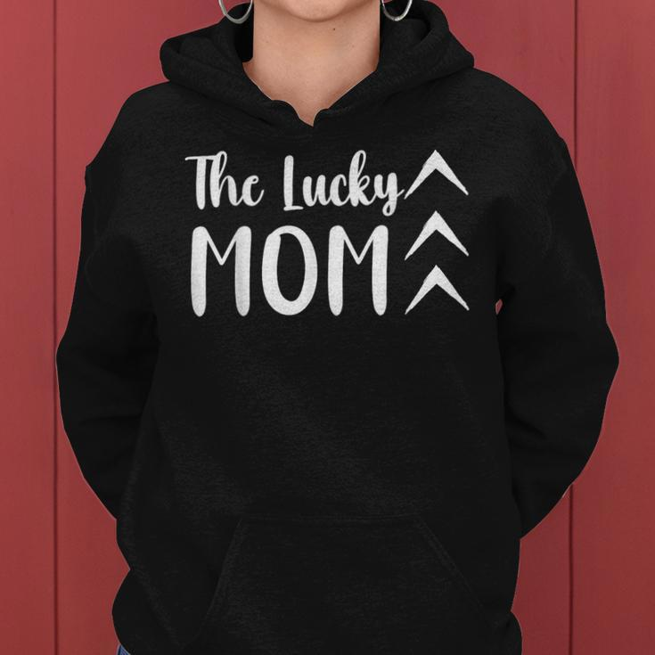 The Lucky Mom Down Syndrome Awareness Three Arrow 21 Women Hoodie