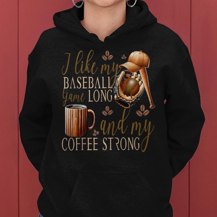 Lustiger Baseball Meine Spiele Lang Und Kaffee Stark Für Papa Mama Kapuzenpullover für Damen