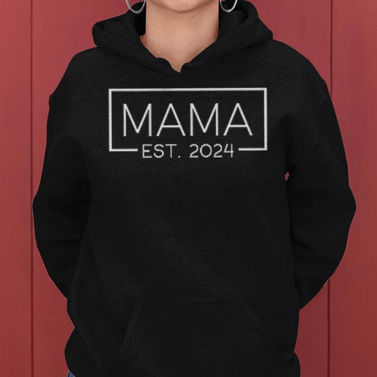 Mama 2024 Logo Werdende Eltern 2024 Mama Est 2024 Kapuzenpullover für Damen