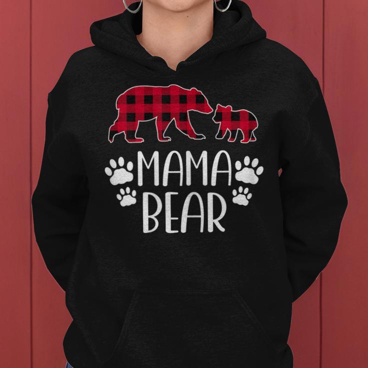 Mama Bear Christmas Pajama Red Buffalo Plaid Mother's Day Women Hoodie