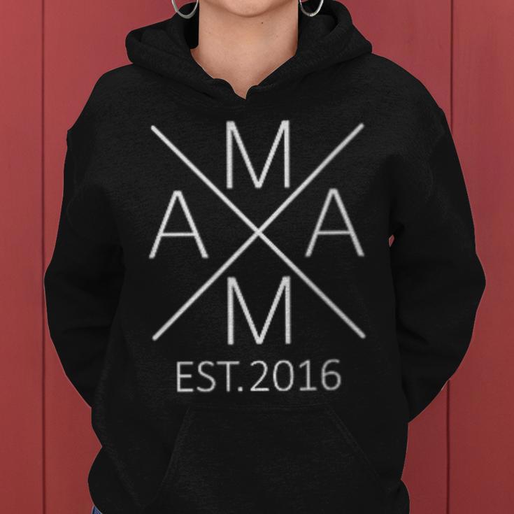 Mama Est 2016 Mutter Seit 2016 Mama 2016 Mit-Ausschnitt Kapuzenpullover für Damen