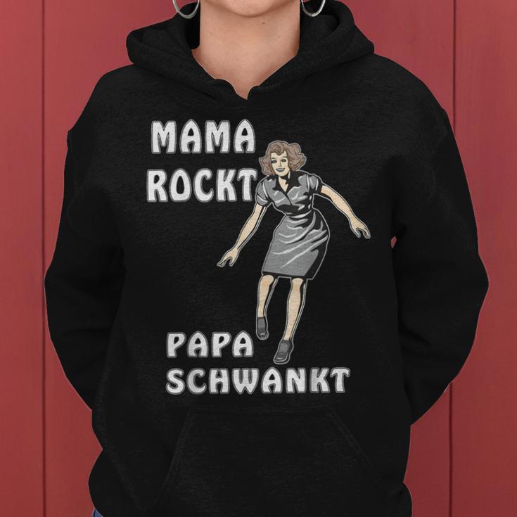 Mama Rockt Papa Schwankt Kind Familie Mama Kapuzenpullover für Damen