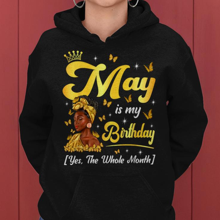 May Is My Birthday African American Woman Birthday Queen Women Hoodie