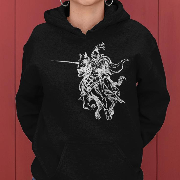 Medieval Knight Armor Riding Horse Jousting Retro Vintage Women Hoodie