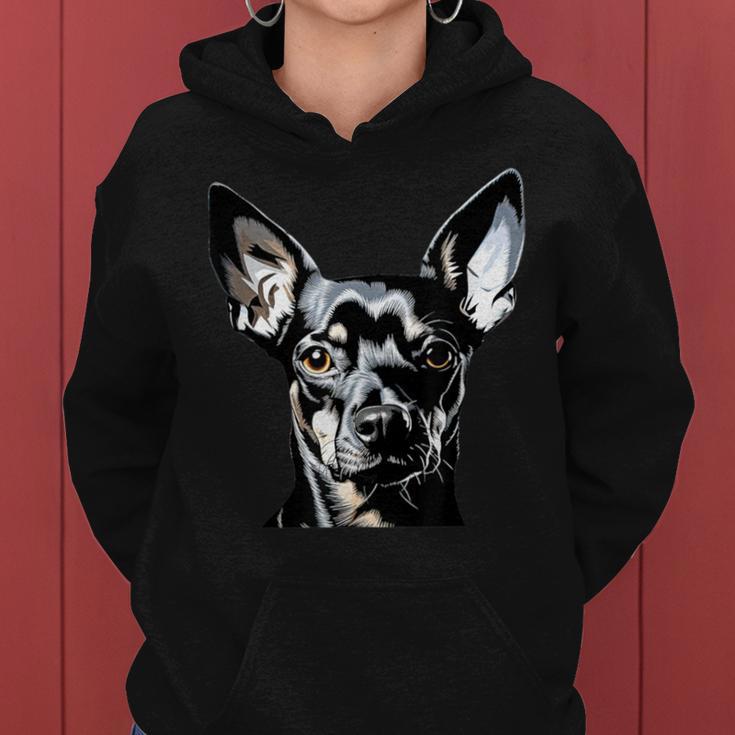 Miniatur Pinscher Minpin Min Pin Welpe Hund Papa Mama Energie Kapuzenpullover für Damen