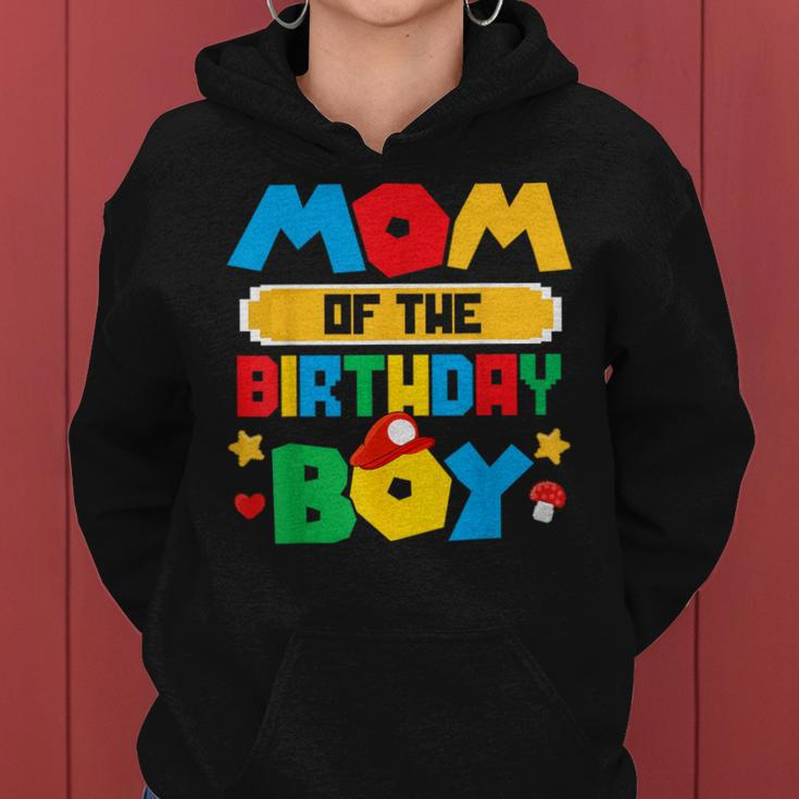 Mom Of The Birthday Boy Game Gaming Mom And Dad Family Women Hoodie