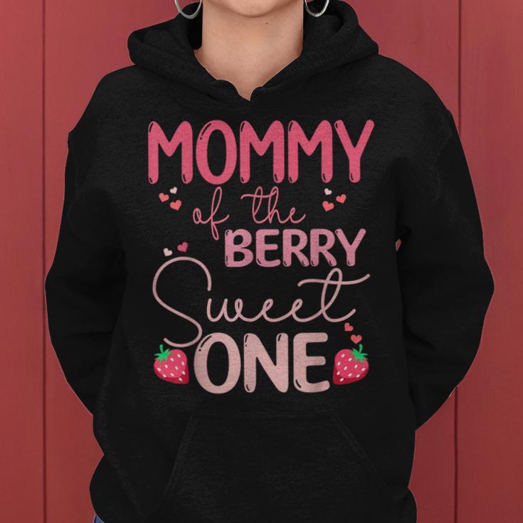 Mommy Of The Berry Sweet One Strawberry First Birthday Women Hoodie