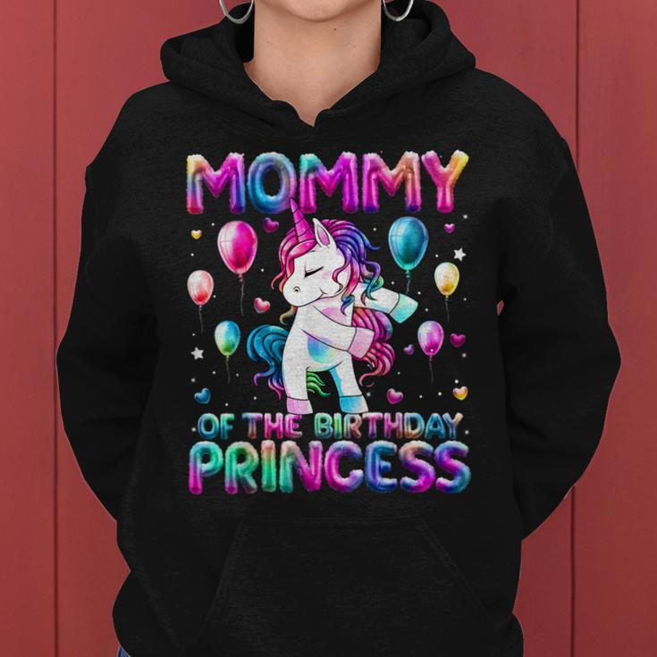 Mommy Of The Birthday Princess Girl Flossing Unicorn Mom Women Hoodie