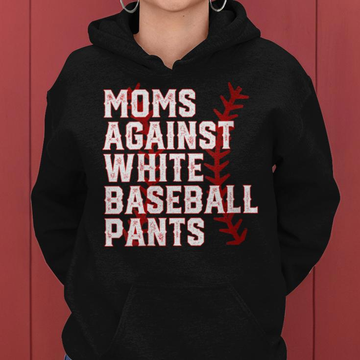 Moms Against White Baseball Pants Baseball Mama Women Hoodie
