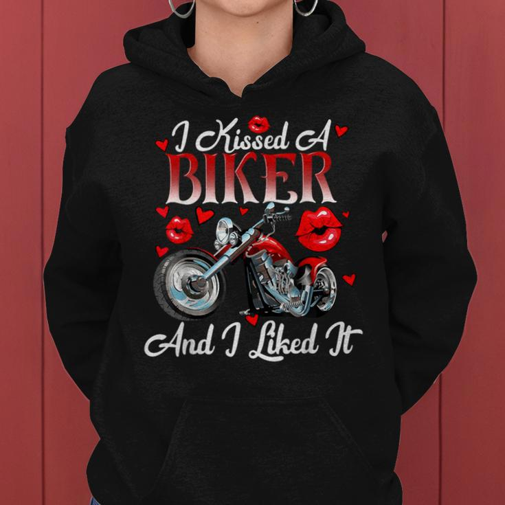Motorcyle Girl Wife I Kissed A Biker And I Liked It Women Hoodie