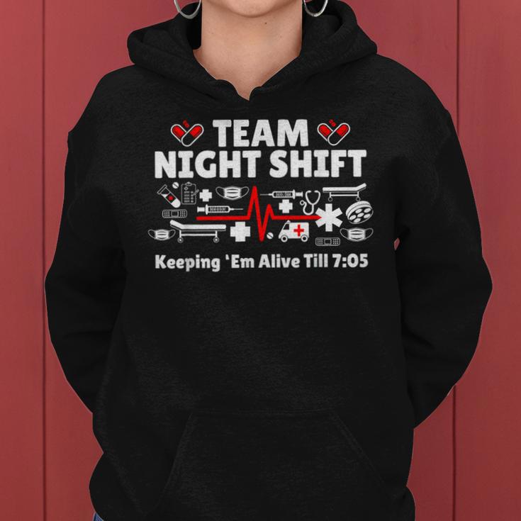 Night Shift Nurse Life Rn Lpn Cna Healthcare Heartbeat Love Women Hoodie