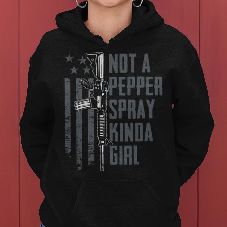 Not A Pepper Spray Kinda Girl Gun Owner On Back Women Hoodie