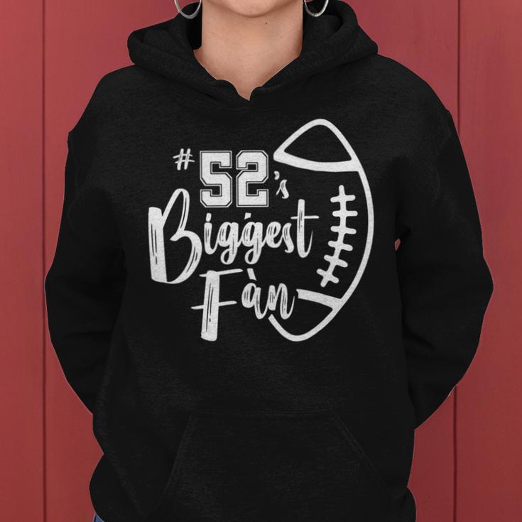 Nummer 52'S Größte Fan Fußball Spieler Mama Papa Familie Kapuzenpullover für Damen