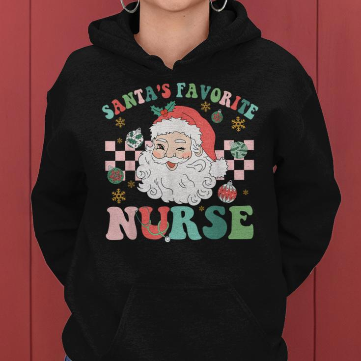 Nurse Christmas Santa's Favorite Nurse Christmas Women Hoodie