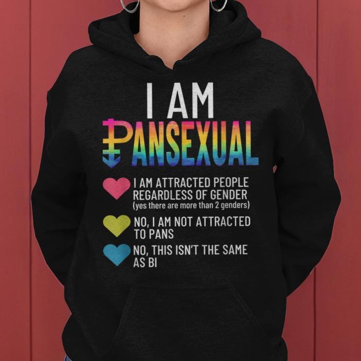I Am Pansexual Lgbtqia Pride Rainbow Hearts Definition Short Sleeve Women Hoodie