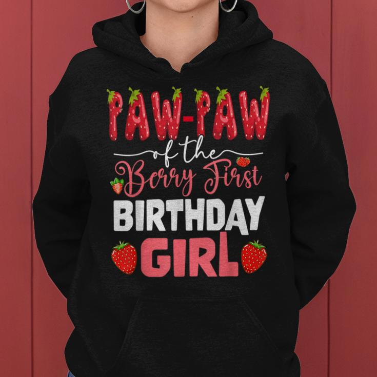 Paw Paw Of The Berry First Bday Of Girl Strawberry Grandpa Women Hoodie