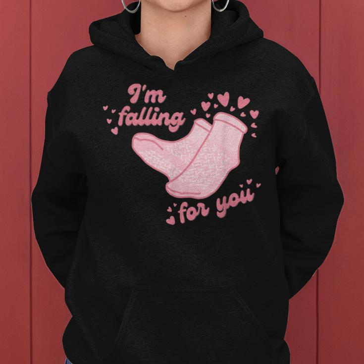 Pct Valentine's Day Cna Fall Risk Falling For You Healthcare Women Hoodie