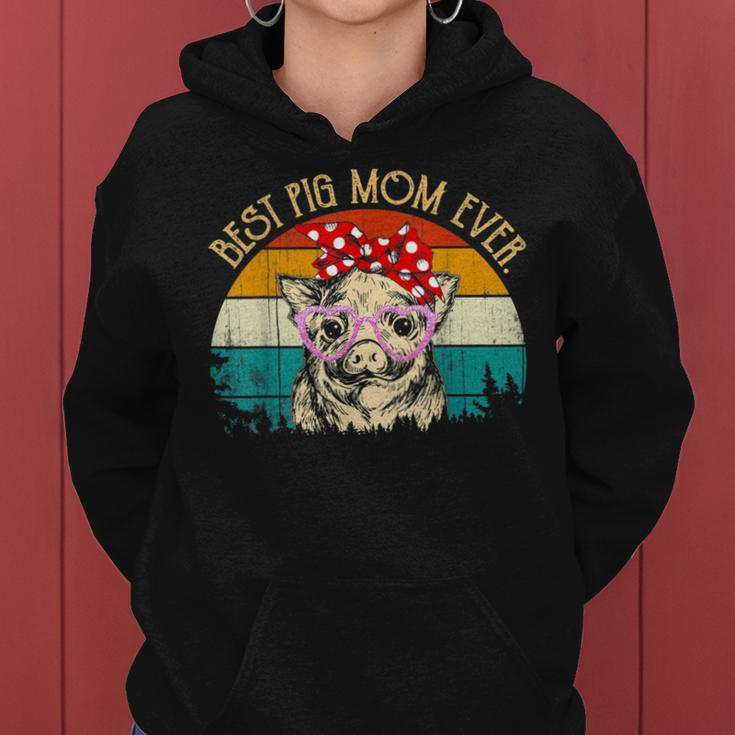 Pig Vintage Retro Style Mother's Day Best Pig Mom Ever Women Hoodie