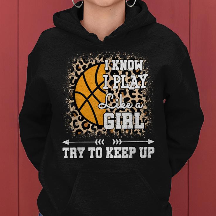 Play Like A Girl Leopard Print Girls Basketball Women Hoodie