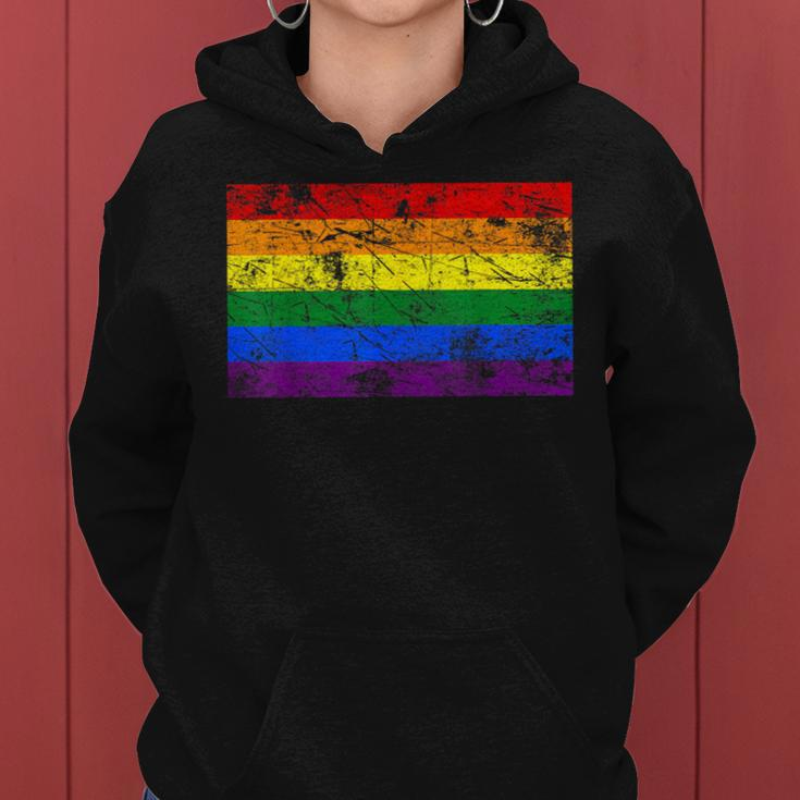 Pride Rainbow Flag Lgbt Gay Lesbian Vintage Women Hoodie