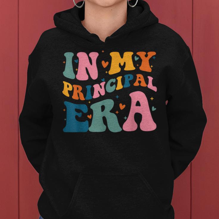 In My Principal Era Groovy School Principal Back To School Women Hoodie