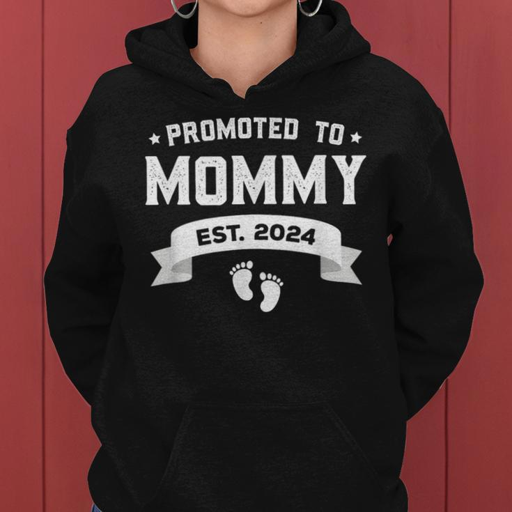 Promoted To Mommy Est 2024 New Mom First Mommy Women Hoodie