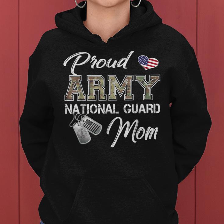 Proud Army National Guard Mom Us Flag Dog Tag Women Hoodie